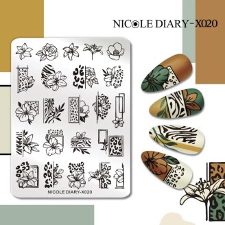 Пластина для стемпинга Nicole Diary X020