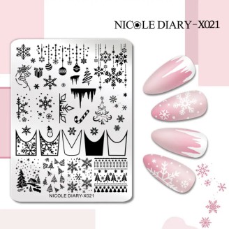 Пластина для стемпінга Nicole Diary X021