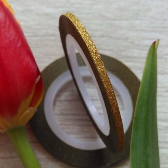 Стрічка для нігтів HANYI 2мм золота з мікроблеском