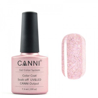 Гель-лак Canni 199 рожево-персиковий з блистками
