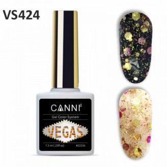 Гель-лак Canni Vegas 424 розовый-золото, 7,3 ml