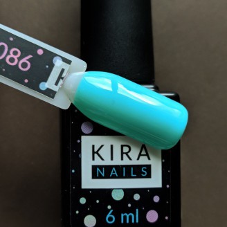 Гель-лак Kira Nails №086 (зеленувато-бірюзовий)