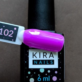 Гель лак Kira Nails №102 (темная фуксия)