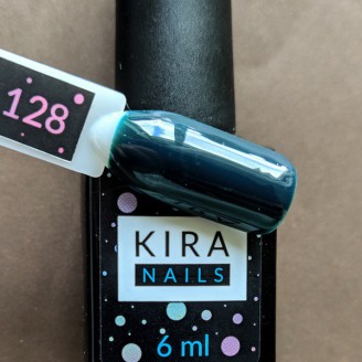Гель лак Kira Nails №128 (темно-зеленый)