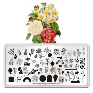 Пластина для стемпинга Beauty Big Bang Flowers XL-008