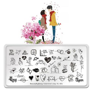 Пластина для стемпінга Beauty Big Bang Valentine`s Day XL-001