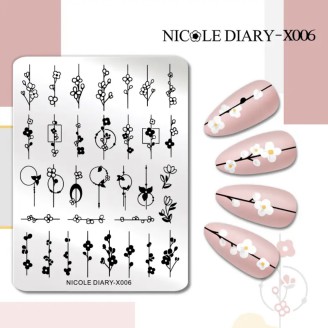 Пластина для стемпінга Nicole Diary X006