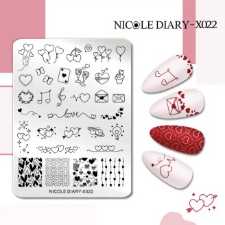 Пластина для стемпінга Nicole Diary X022