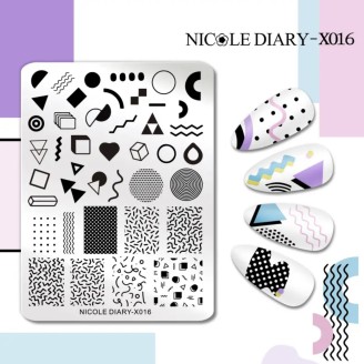 Пластина для стемпинга Nicole Diary X016