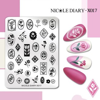 Пластина для стемпінга Nicole Diary X017