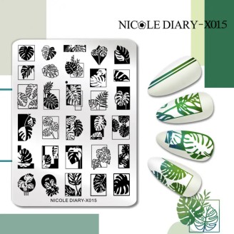 Пластина для стемпинга Nicole Diary X015