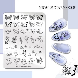 Пластина для стемпінга Nicole Diary X002