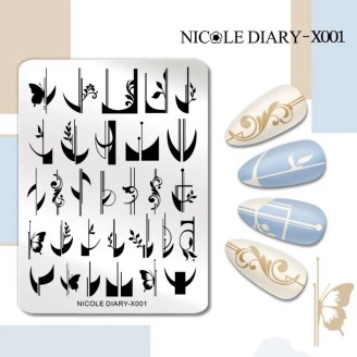 Пластина для стемпинга Nicole Diary X001