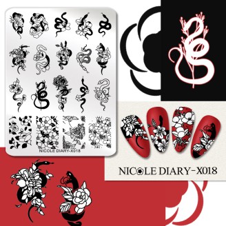 Пластина для стемпінга Nicole Diary X018