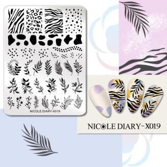 Пластина для стемпінга Nicole Diary X019
