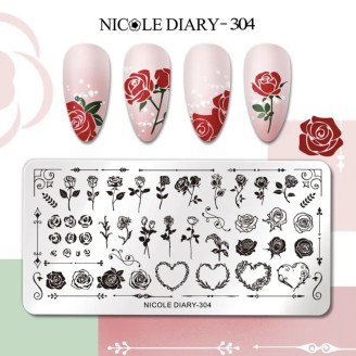 Пластина для стемпінга Nicole Diary 304