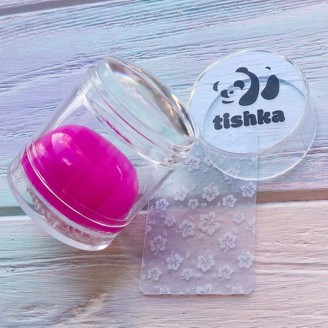 Штамп для стемпинга двойной Tishka XL розовый