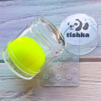 Штамп для стемпинга двойной Tishka XL желтый